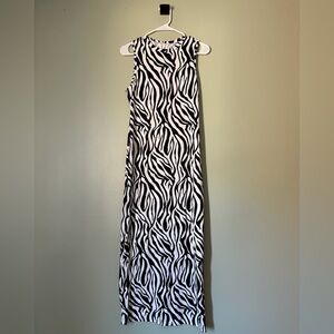 Zebra Print Sleeveless Maxi Dress